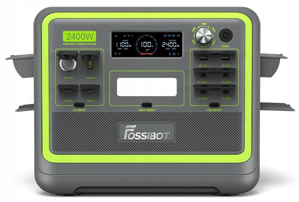Przenośna stacja zasilania F2400 2048Wh 2400W LiFePO4 z ładowaniem solarnym i portami USB-C
