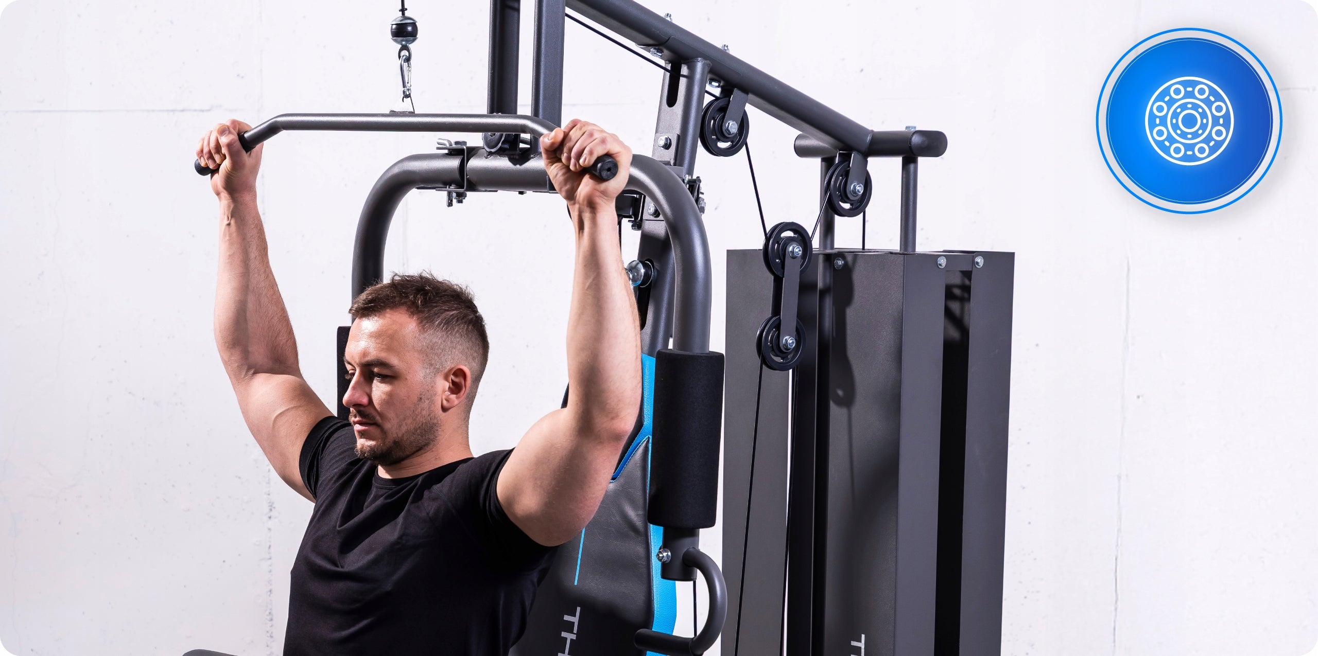 Atlas treningowy FORCE wielofunkcyjny do ćwiczeń siłowych wyciąg górny prasa do nóg modlitewnik stos 87 kg