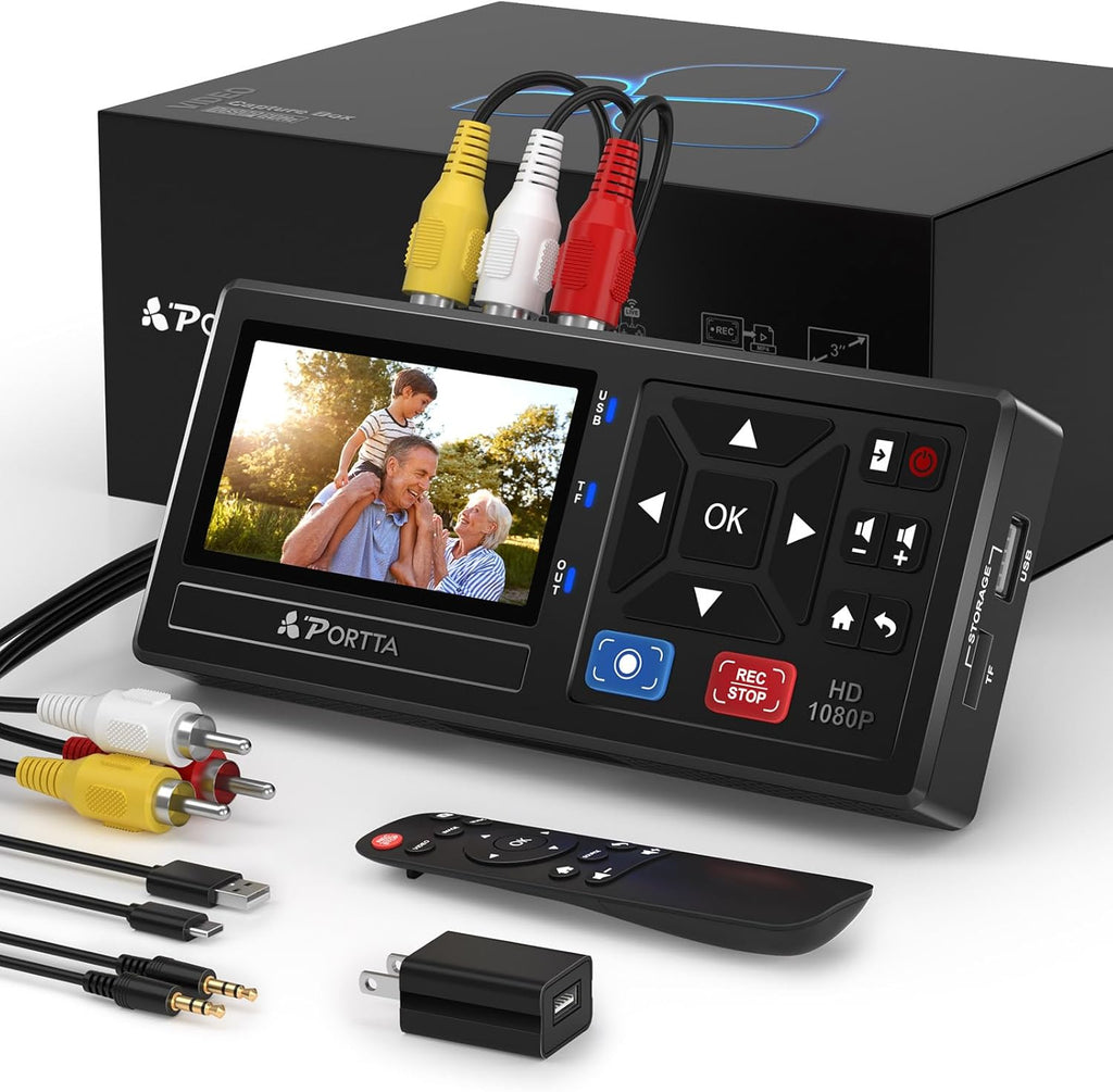 Convertisseur VHS vers numérique VD10 RCA vers HDMI 1080P avec écran 3 pouces compatible VHS Hi8 Mini DV