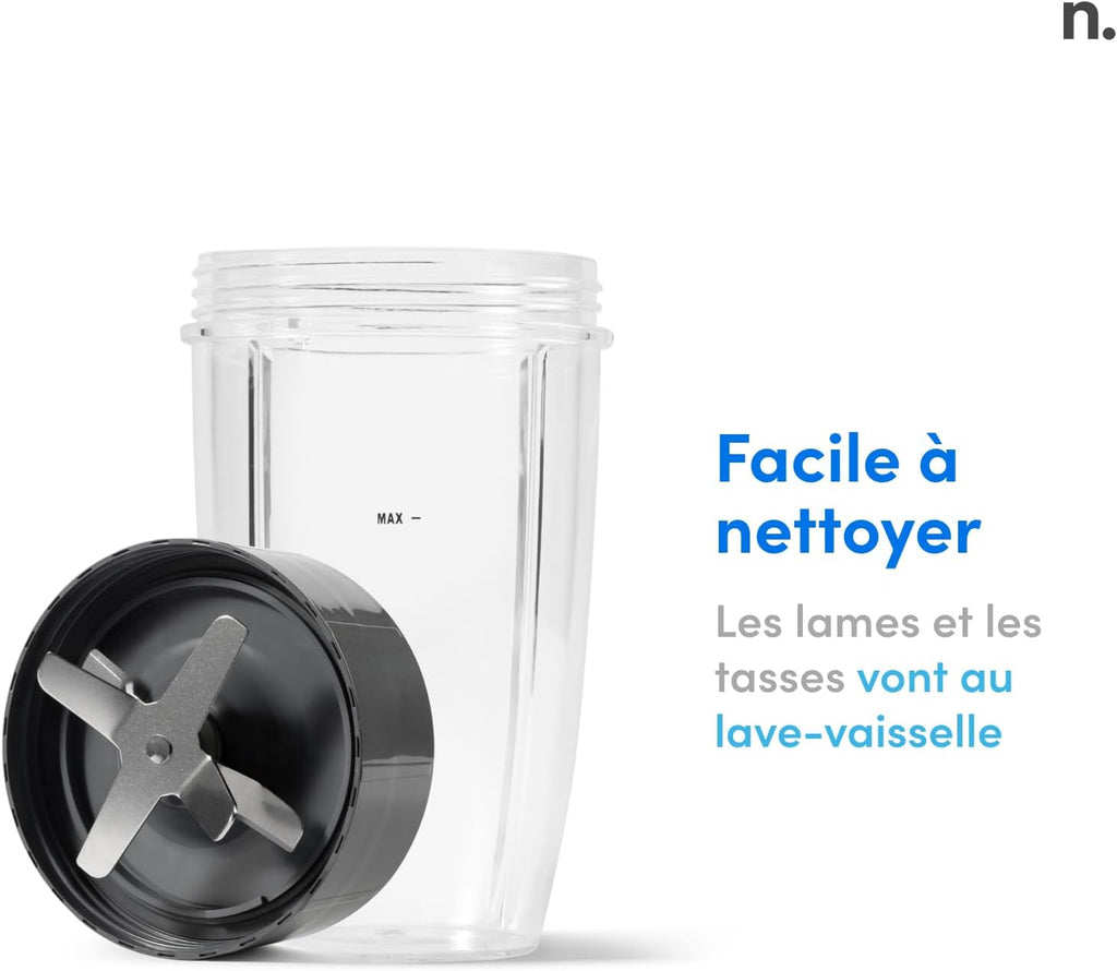 Blender électrique Pro 1200 NB120MB 1200 W multifonction smoothie broyeur verres 700 ml et 900 ml noir