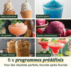 Machine à glace Frost Fusion 6 en 1 1,6 L avec compresseur intégré 6 programmes maintien au froid blanc