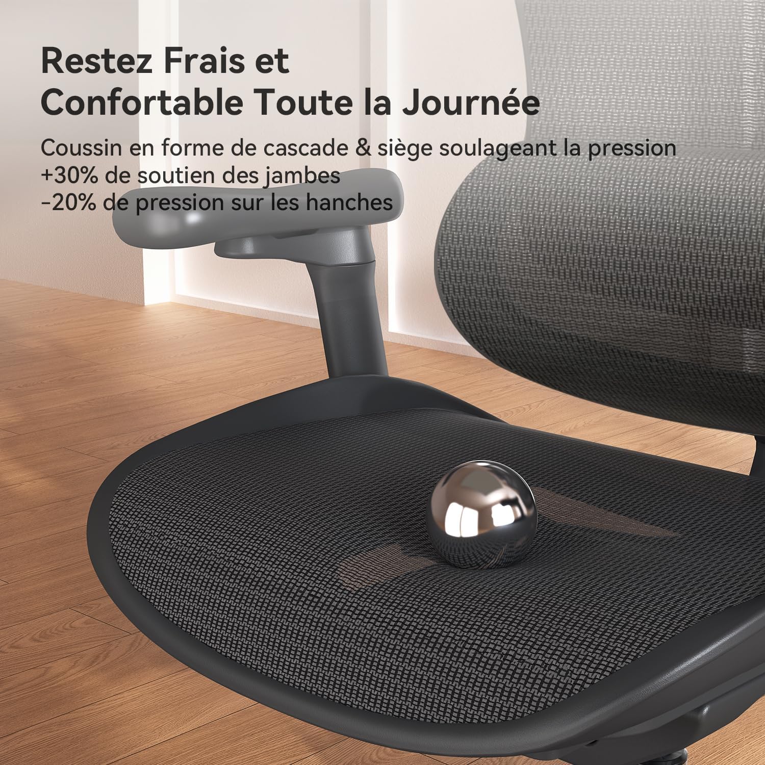 Chaise de bureau ergonomique Doro C300 V2 soutien lombaire dynamique accoudoirs 3D dossier réglable charge 150 kg noir