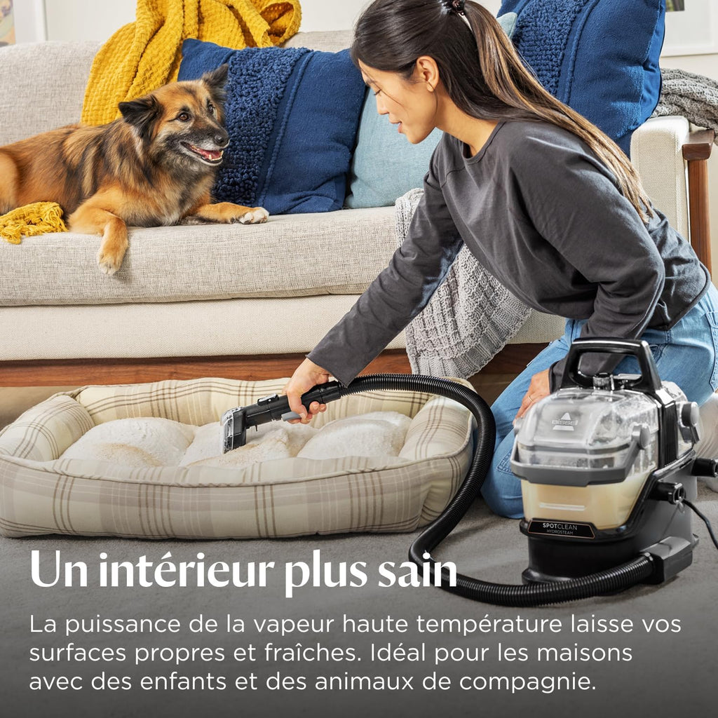 Shampouineuse SpotClean HydroSteam 1000 W 1,9 L nettoyeur vapeur 16800 Pa double réservoir tuyau 1,5 m cordon 4,5 m