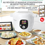 Multicuiseur intelligent Cookeo CE854110 6 L 1600 W avec 80 recettes intégrées 6 modes de cuisson blanc