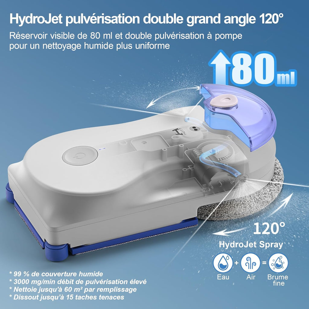 Robot laveur de vitres R10 7000 Pa nettoyage humide sec double spray HydroJet navigation NAVI 7.0
