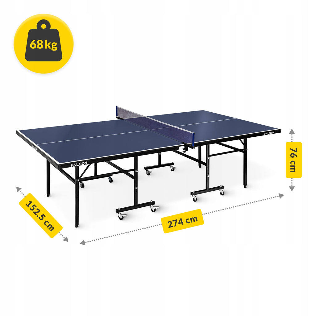 Stół do tenisa stołowego składany VECTOR 274 x 152.5 x 76 cm blat MDF 15 mm tryb single player siatka