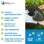 Piège extérieur anti moustiques tigres BG-Mosquitaire 13101 avec recharge attractif 6 mois et alimentation secteur
