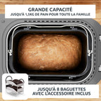 Machine à pain Home Bread Baguette OW610110 1650 W 16 programmes capacité 1,5 kg 3 dorages plaques baguettes blanc