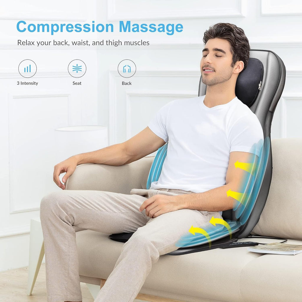 Siège massant Shiatsu dos cou pétrissage 2D 3D chaleur compresse réglable massage complet corps