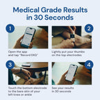 Moniteur ECG personnel KardiaMobile 6L 6 dérivations smartphone détection fibrillation auriculaire 30 s autonomie 200 h