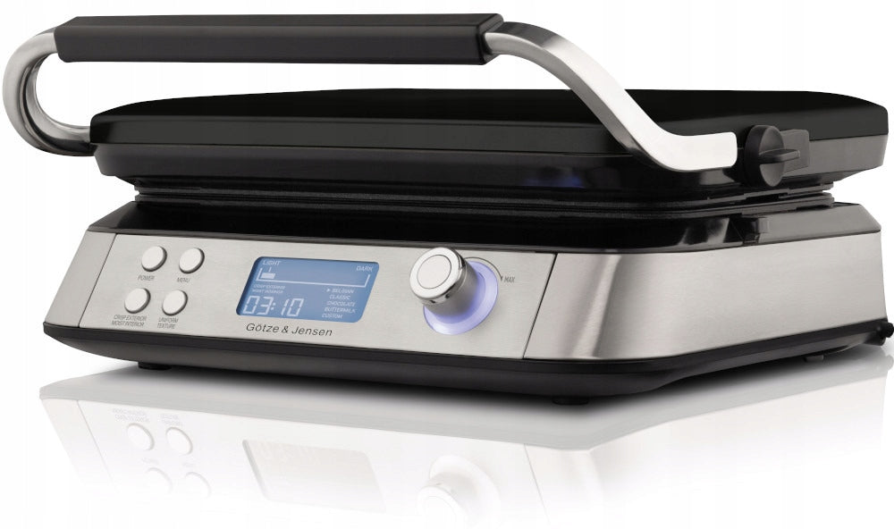 Gofrownica DW900 1600 W z wyświetlaczem LCD regulacją temperatury 5 poziomów i powłoką nieprzywierającą do 2 gofrów