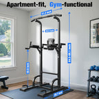 Station de musculation Power Tower 5 en 1 avec barre de traction dips charge 200 kg structure acier 224 cm