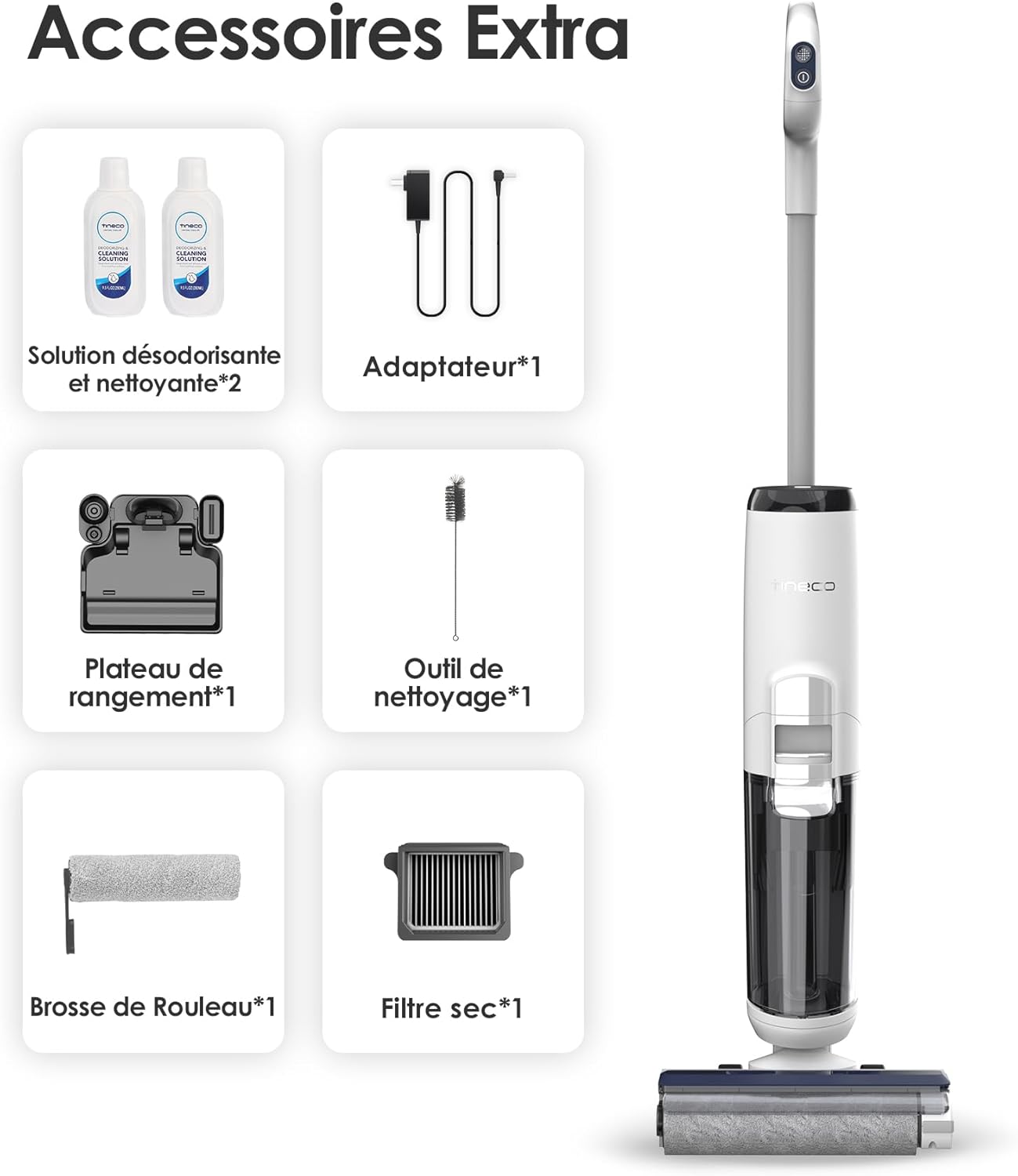 Aspirateur laveur sans fil iFLOOR 5 Breeze Complete sols durs sec humide 190 W 21,6 V autonomie 35 min auto-nettoyage HEPA