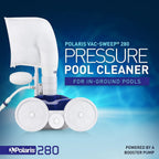 Nettoyeur de piscine à pression Polaris P280 Vac-Sweep tuyau 9,6 m déplacements multidirectionnels pour piscine enterrée blanc