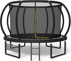 Trampoline extérieur diamètre 228-427cm avec filet sécurité couverture protection capacité charge 150kg enfants