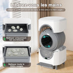 Litière autonettoyante XL Ellenpent 90 L contrôle app anti-fuites anti-pincement anti-odeurs vidage 1 touche blanc