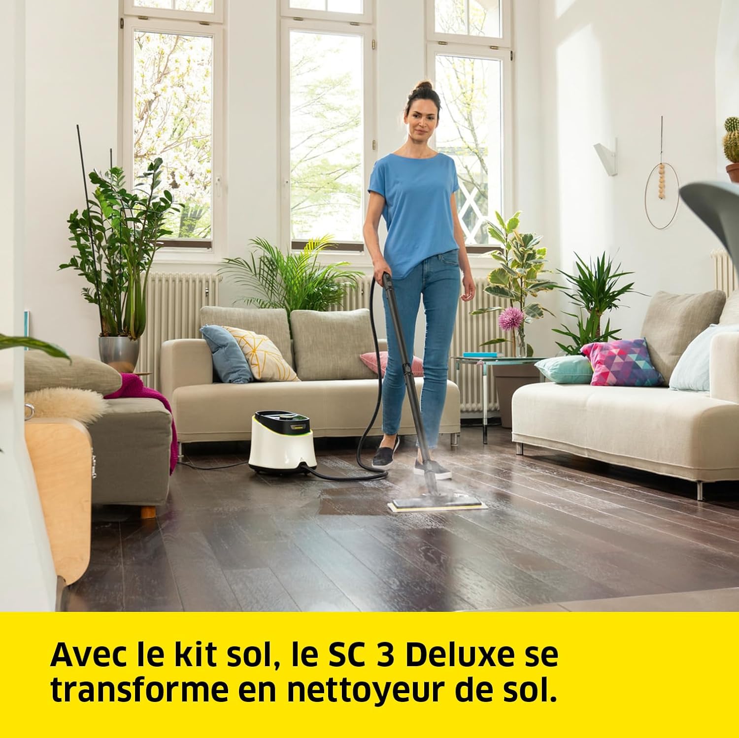 Nettoyeur vapeur SC 3 Deluxe 1900 W pression 3,5 bar réservoir 1 L chauffe 30 s surface 75 m²