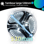 Lave linge hublot 7 kg classe A moteur 1200 rpm lavage vapeur rapide 15 programmes gris