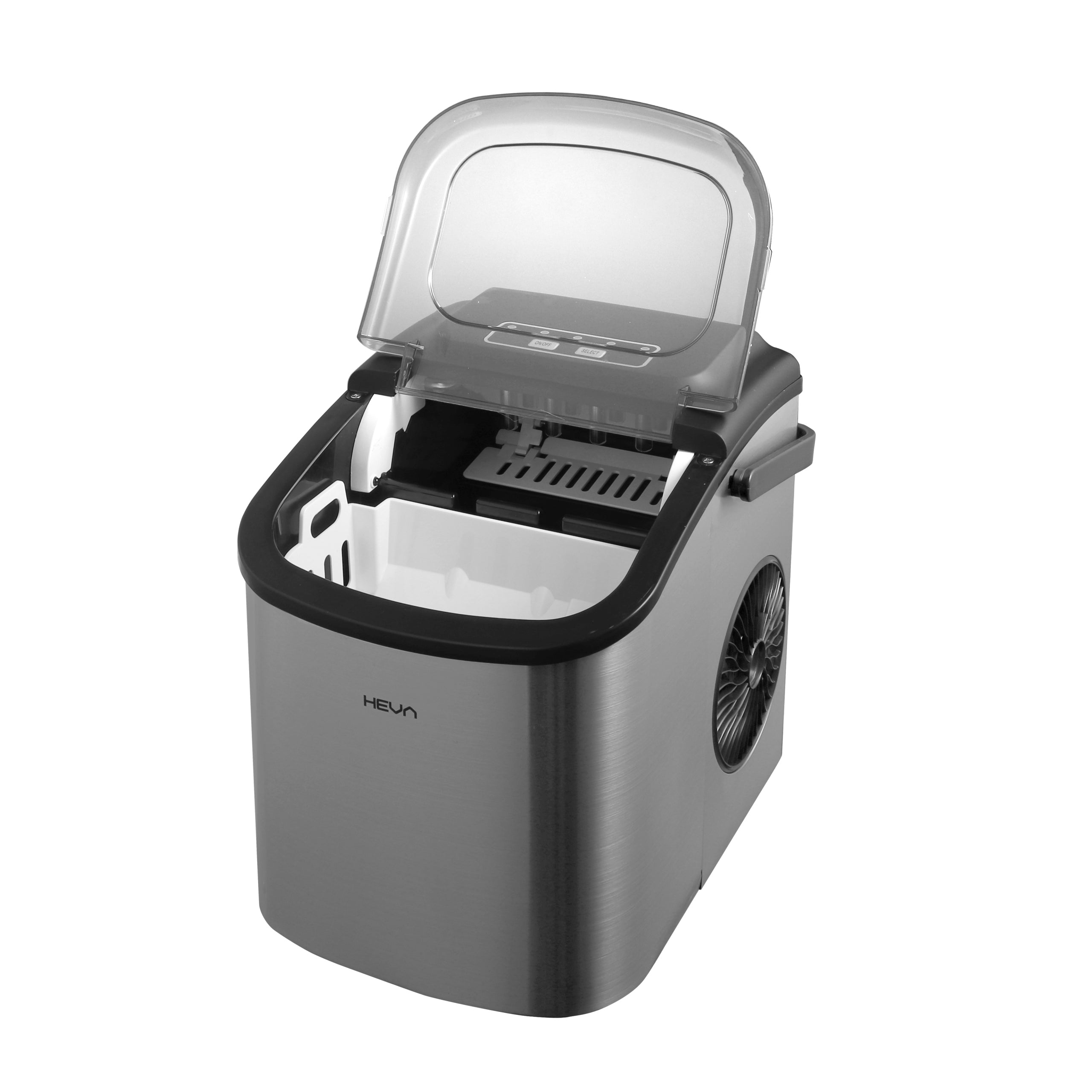 Kostkarka do lodu automatyczna kompaktowa HEVA HIX cicha ekspresowy lód 12kg srebrny szary 160W