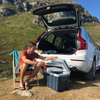 Glacière électrique portable MQ40W 39 L 12 V et 230 V thermoélectrique avec roues refroidissement 18 °C bleu