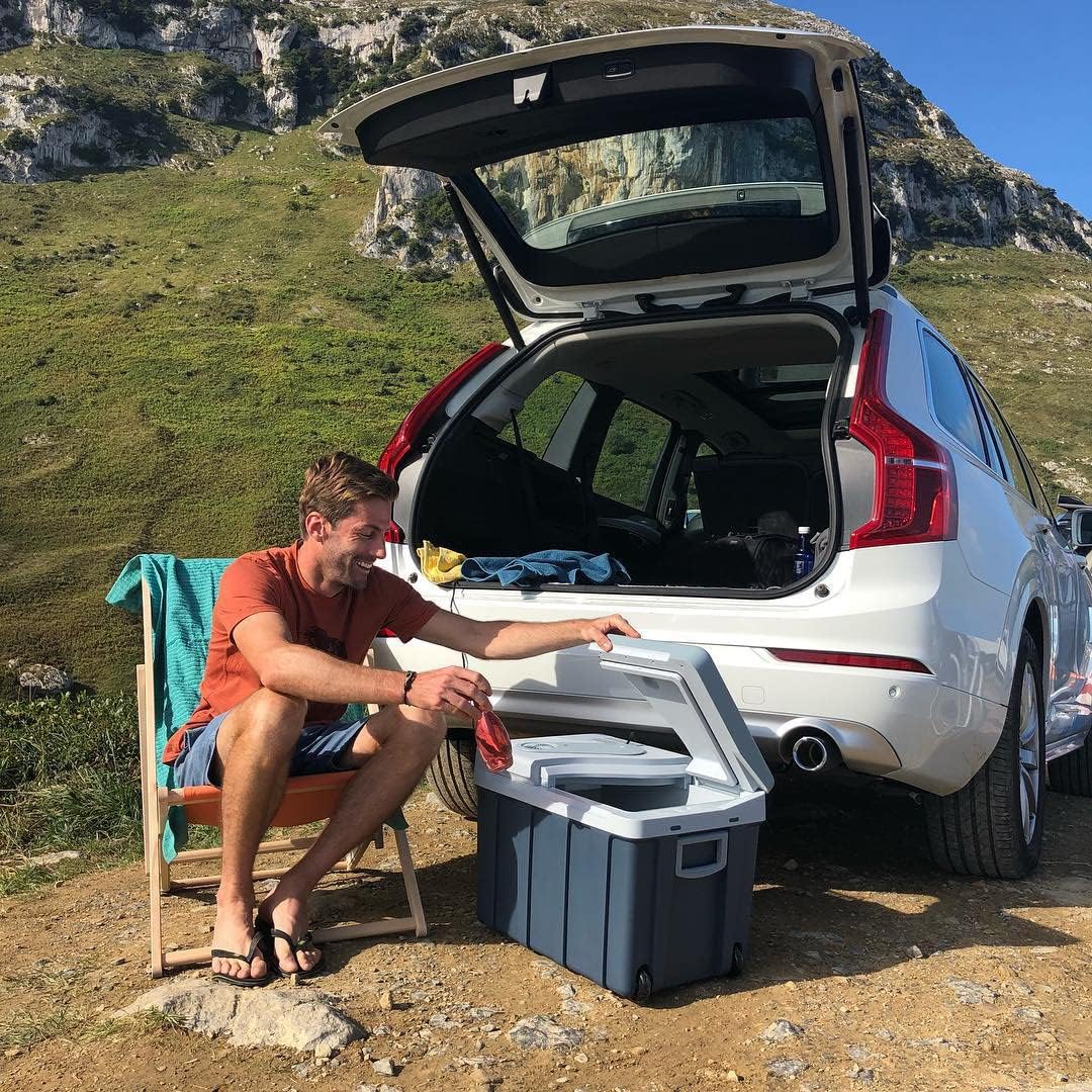 Glacière électrique portable MQ40W 39 L 12 V et 230 V thermoélectrique avec roues refroidissement 18 °C bleu