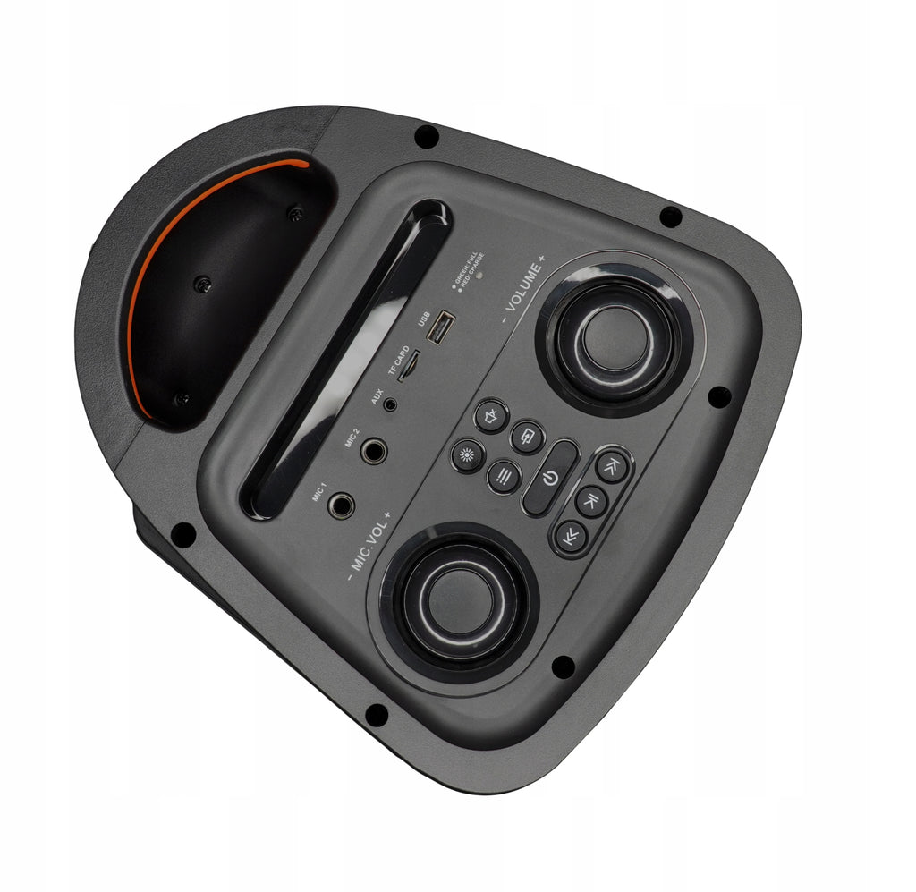 Przenośny głośnik PartyBox PB50LED karaoke z mikrofonem bezprzewodowym LED Bluetooth USB FM AUX 500 W