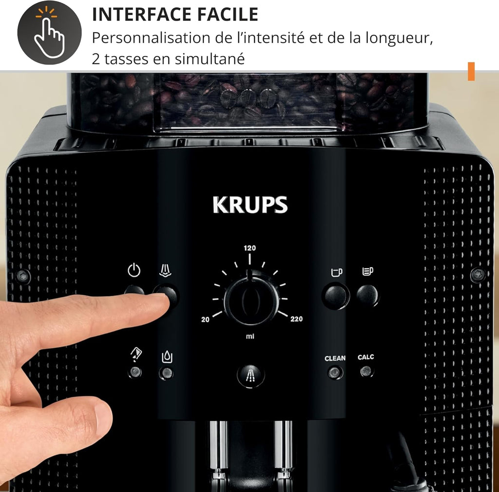 Machine à café grain Essential YY8125FD 15 bars 1400 W réservoir 1,7 L bac grains 260 g buse vapeur nettoyage automatique