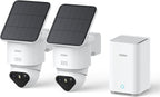 Caméra surveillance 4K T2 Ultra solaire kit 2 caméras 8MP vision nocturne 32 Go local extensible 1 To panorama 360° suivi IA