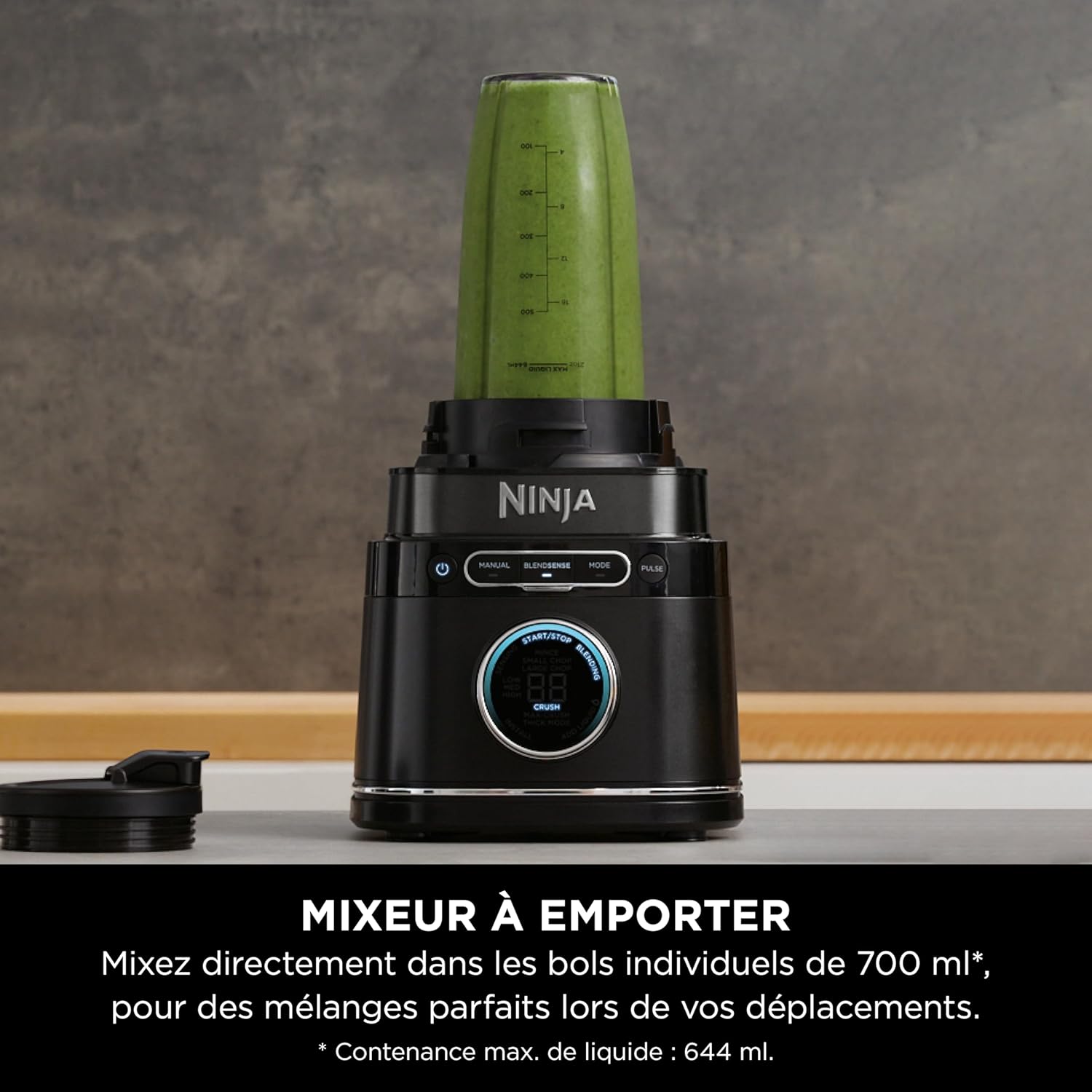 Blender processor 3 en 1 Detect Power 1200W bol mélange lame malaxeur gobelet individuel pétrir mixer hacher TB401EU