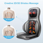 Siège massant Shiatsu dos cou pétrissage 2D 3D chaleur compresse réglable massage complet corps
