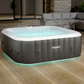 Spa gonflable Tenerife 6 personnes 185 x 185 cm 910 L 130 jets massage LED avec couvercle anthracite