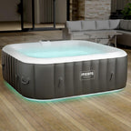 Spa gonflable Tenerife 6 personnes 185 x 185 cm 910 L 130 jets massage LED avec couvercle anthracite