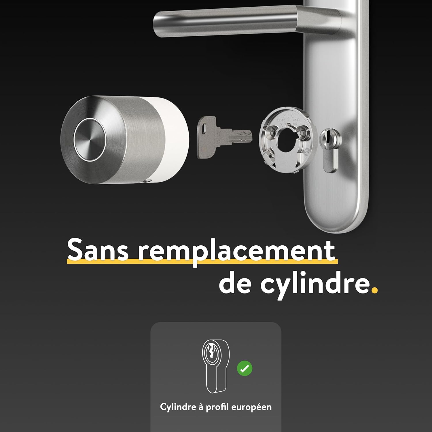 Serrure électronique de porte Smart Lock Pro Bluetooth WiFi Matter contrôle app sans changer le cylindre