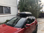 Box dachowy samochodowy Carbon 320 l aerodynamiczny czarny grafitowy zamek centralny uniwersalny montaż na belkach