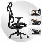 Fotel biurowy ergonomiczny obrotowy Nobu 13154102 czarny z regulowanymi podłokietnikami 3D i zagłówkiem