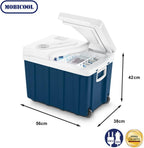 Glacière électrique portable MQ40W 39 L 12 V et 230 V thermoélectrique avec roues refroidissement 18 °C bleu