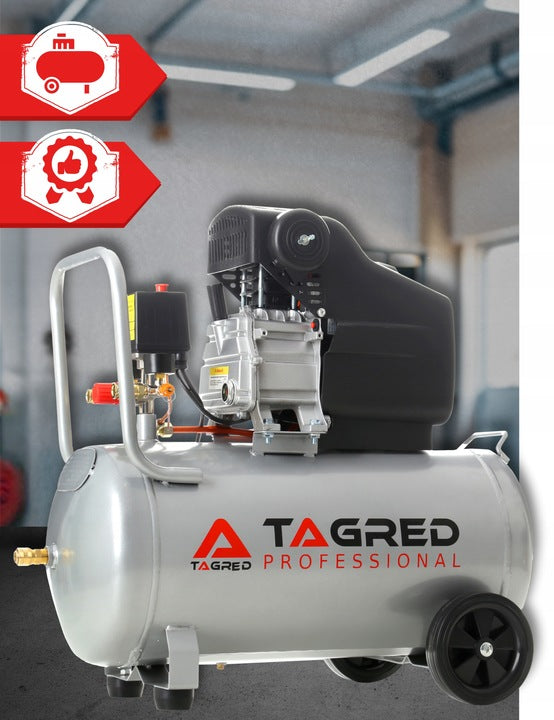 Kompresor olejowy tłokowy 50L TA301 9 bar 2.8kW 300L/min z zestawem pneumatycznym 6w1 i olejem 0,6L