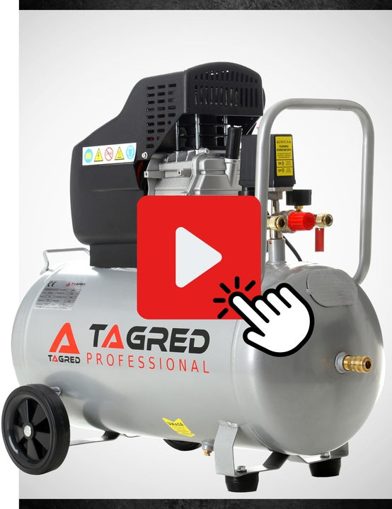 Kompresor olejowy tłokowy 50L TA301 9 bar 2.8kW 300L/min z zestawem pneumatycznym 6w1 i olejem 0,6L