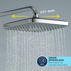 Colonne de douche Vitalio Comfort 250 thermostatique tête 25 cm 1 jet pommeau 11 cm 2 jets flexible 175 cm chromé