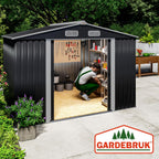 Abri de jardin métal XXL 5 m² Gardebruk 260 x 205 x 180 cm porte coulissante fondation incluse anthracite