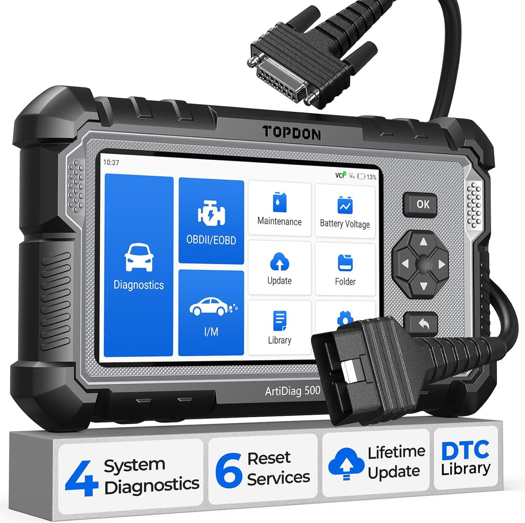 Valise diagnostic auto AD500 4 systèmes OBD2 moteur transmission ABS SRS 6 réinitialisations écran 5 pouces