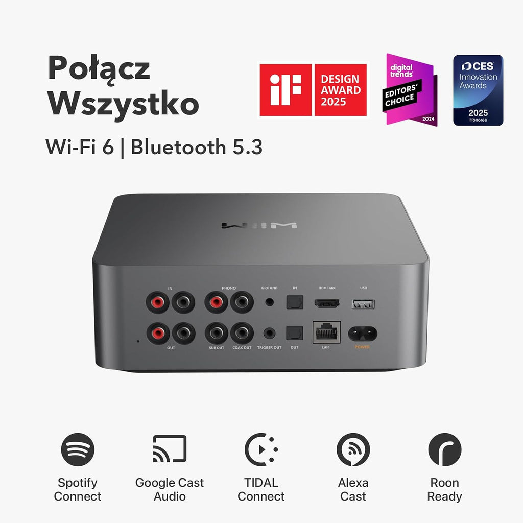 Music Streamer i Cyfrowy Przedwzmacniacz Ultra ASR004 z Ekranem Dotykowym HDMI ARC DAC WiFi Bluetooth