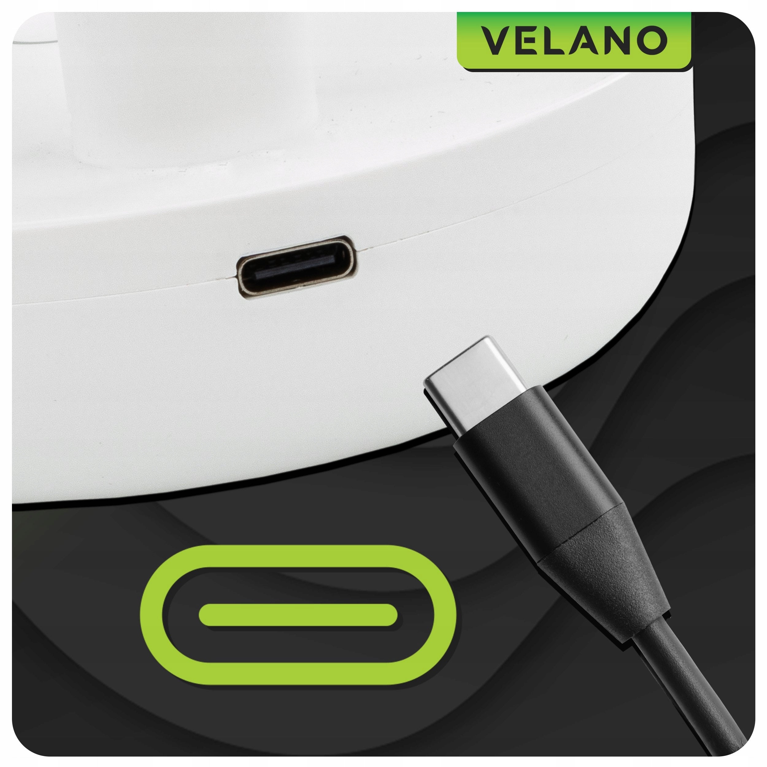 Wentylator biurkowy akumulatorowy VELWEBS0012 1200 mAh USB-C 3 prędkości regulacja kąta biały