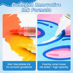 Feutres acryliques 360 couleurs pointe pinceau marqueurs multi-surfaces papier verre bois céramique textile plastique