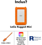 Disque dur externe portable Rugged Mini 2 To USB 3.0 2,5 pouces résistant chocs pression PC Mac iPad iPhone orange