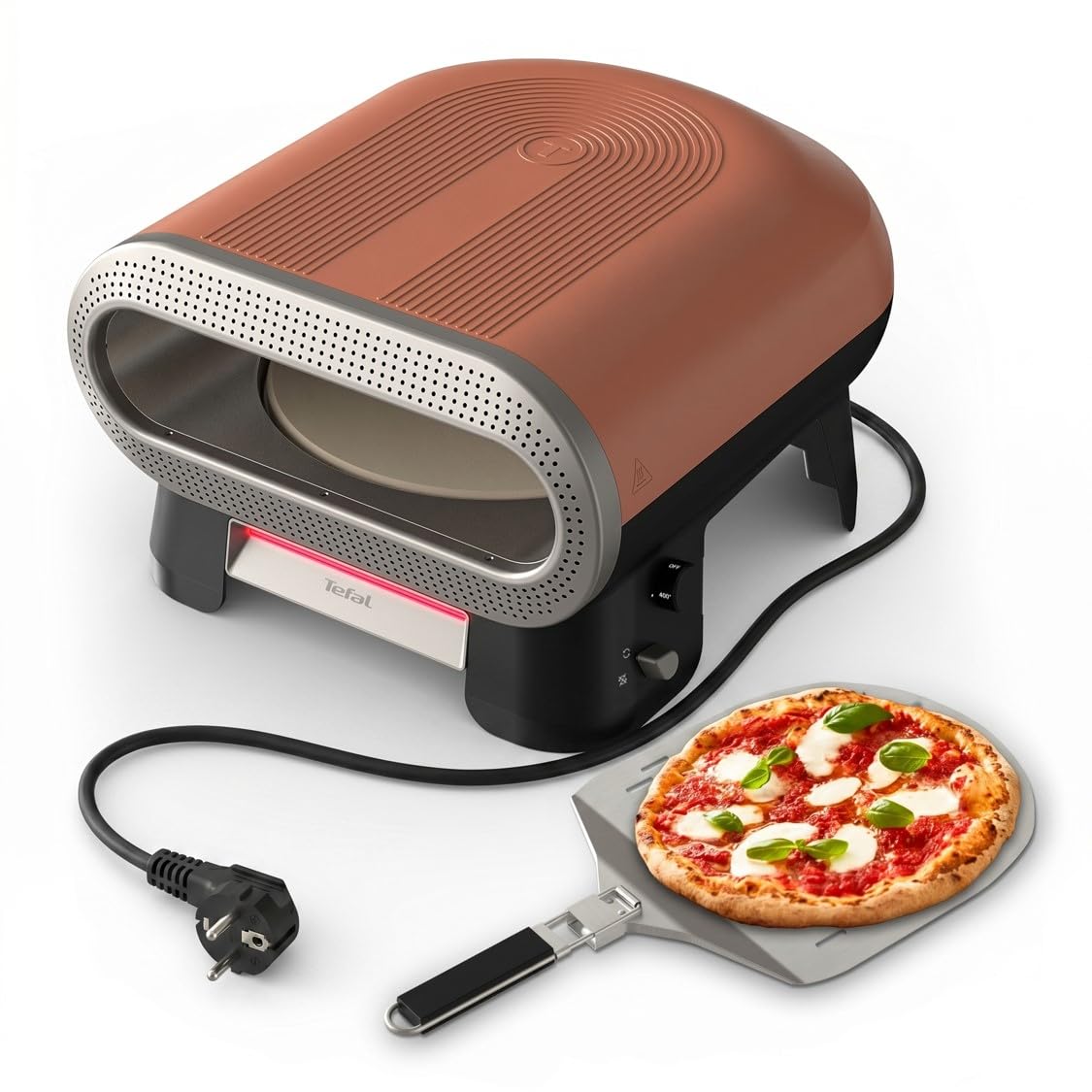 Four à pizza électrique extérieur Pizza Pronto JM600TE0 2600 W pierre rotative automatique 30 cm température jusqu’à 400°C avec pelle à pizza
