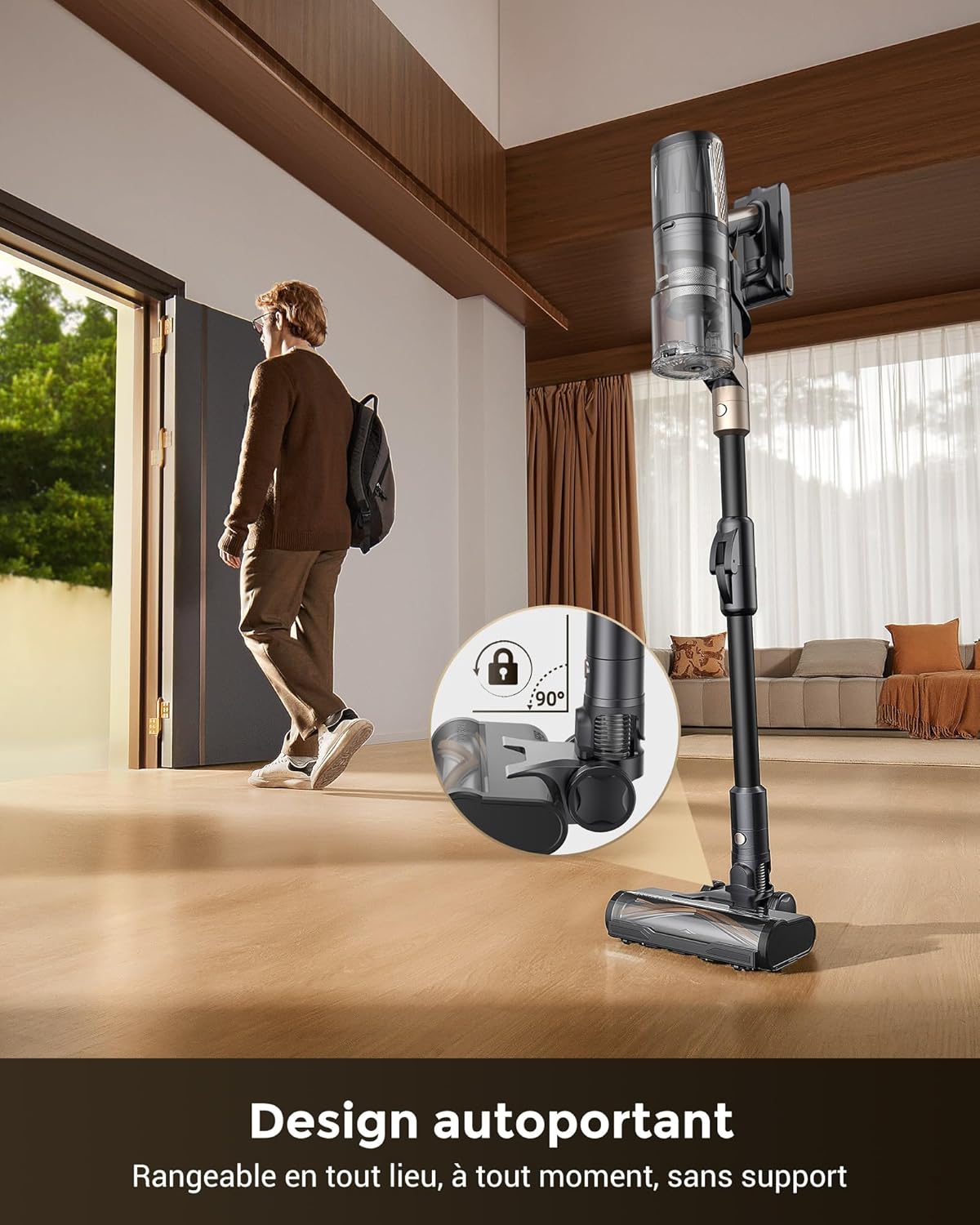 Aspirateur balai sans fil P20 680 W 70 KPa autonomie 70 min aspirateur laveur pliable HEPA brosse anti-enmêlement