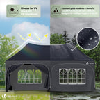 Tonnelle de jardin pliante 3 x 6 m avec parois amovibles sacs de sable structure acier protection UV50+ imperméable