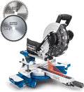 Scie à onglets radiale HM254 2000 W lame 255 mm coupe 340 x 90 mm laser 2 lames incluses