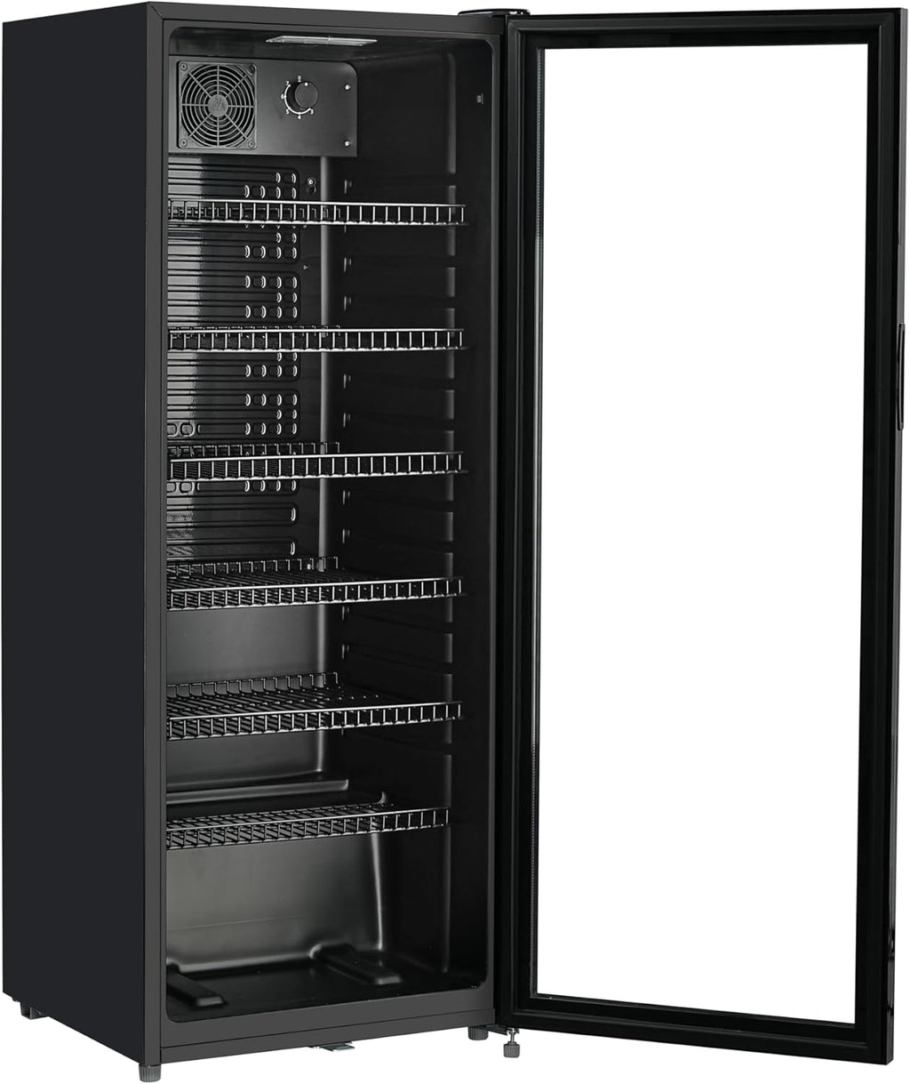 Réfrigérateur à boissons professionnel GSC4240B 237 L porte vitrée avec serrure 6 étagères réglables 110 W noir